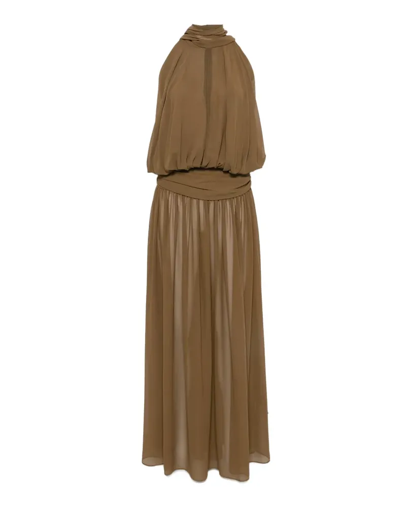 De La Vali Cruz ruched-waist maxi dress - Braun Braun
