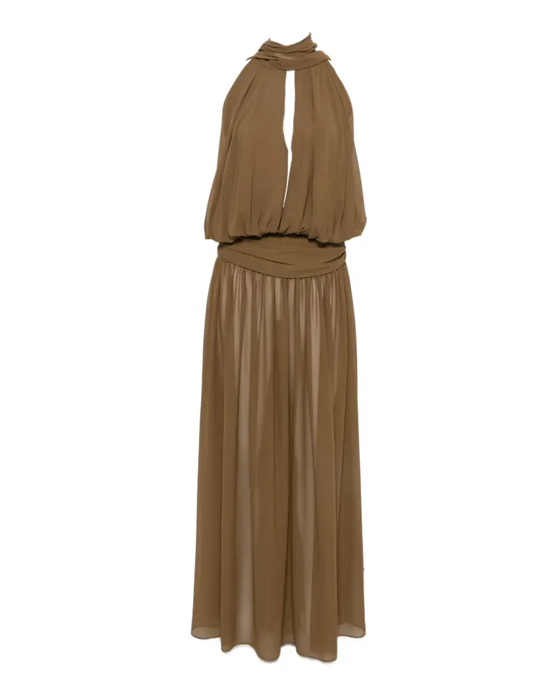 De La Vali Cruz ruched-waist maxi dress - Braun Braun