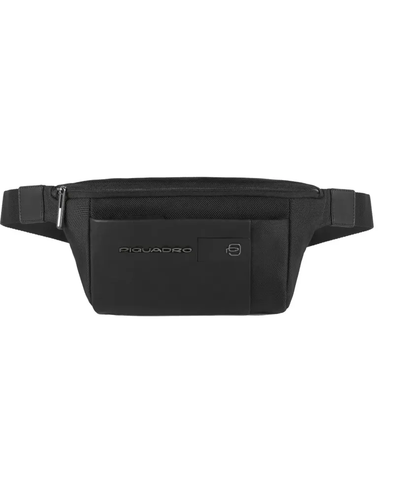 Piquadro pockets leather belt bag - Schwarz Schwarz