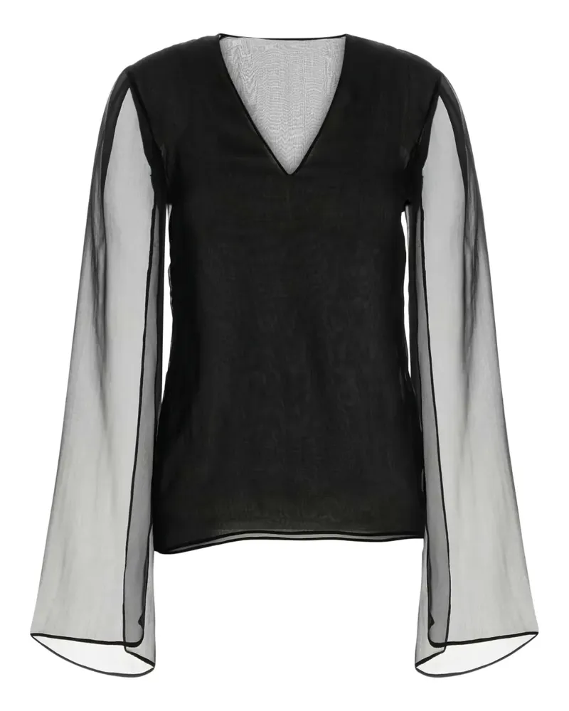 Alberta Ferretti Bluse mit semi-transparenten Ärmeln - Schwarz Schwarz