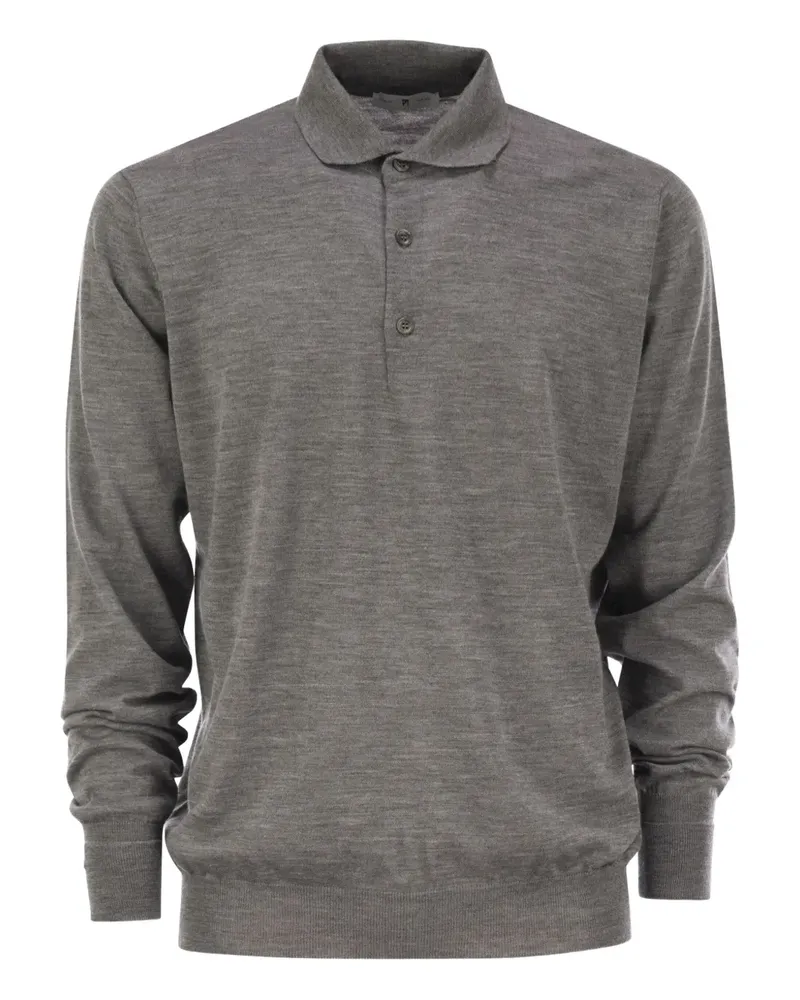 PT TORINO Polo-Pullover mit meliertem Effekt - Grau Grau