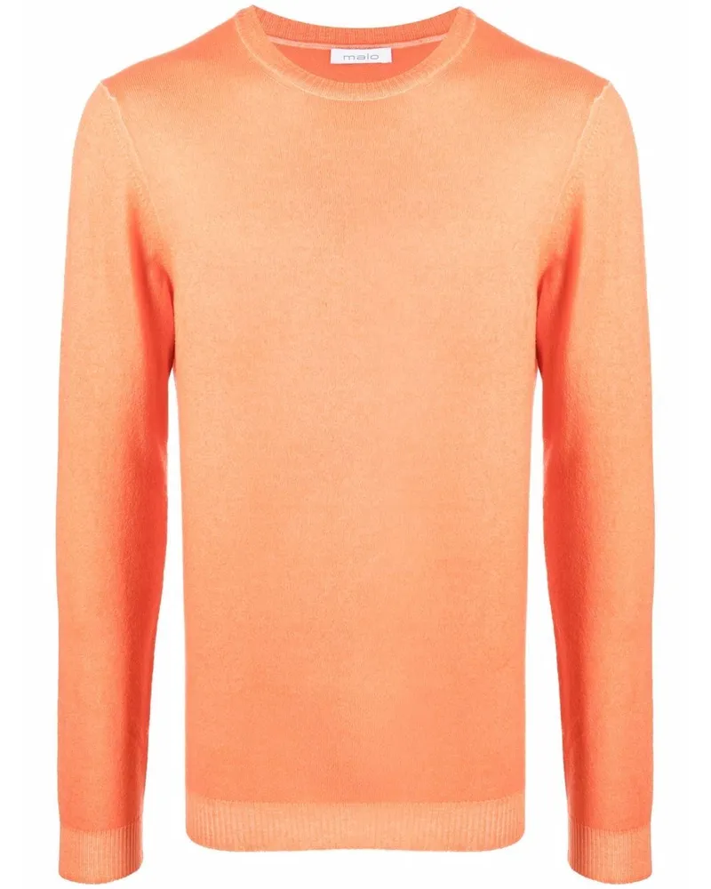 Malo Fein gestrickter Pullover Orange