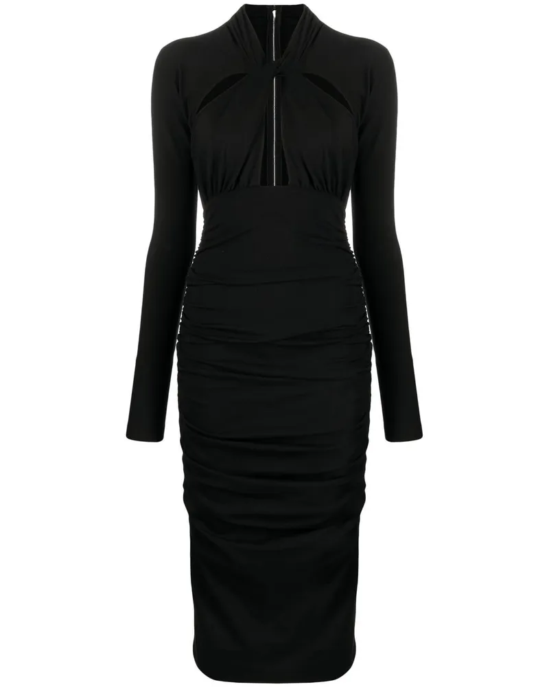 Dolce & Gabbana Midikleid mit Cut-Outs - Schwarz Schwarz
