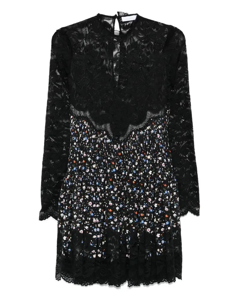 Paco Rabanne Minikleid mit Print - Schwarz Schwarz