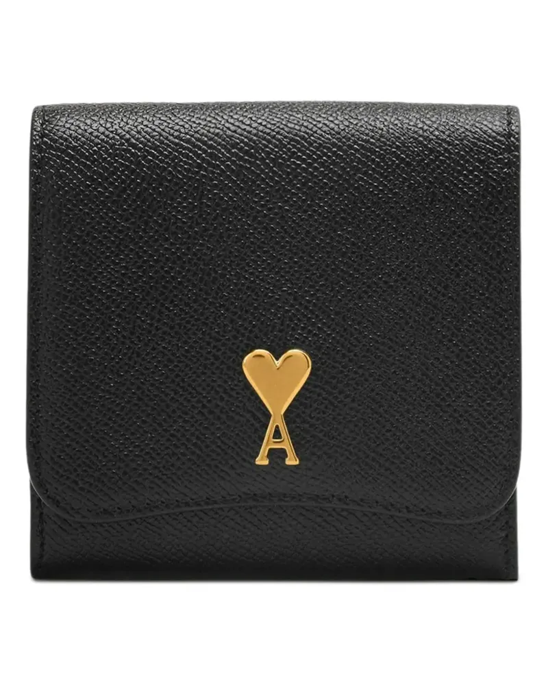 AMI Paris Kompaktes Paris Paris Portemonnaie - Schwarz Schwarz