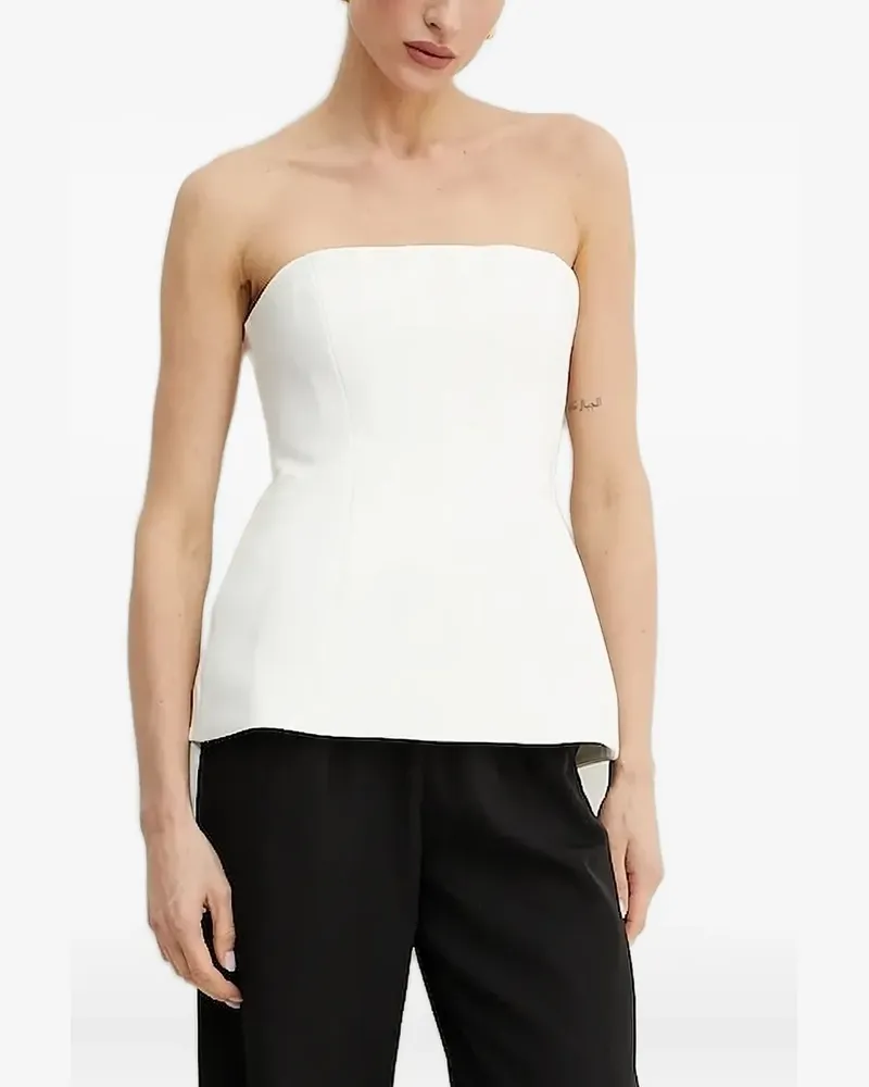 Bardot Top mit Schößchen - Weiß Weiß