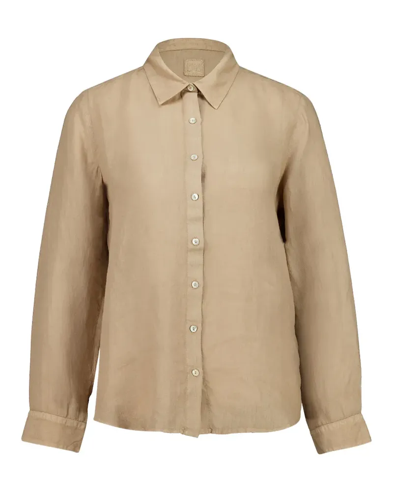 120% Lino Savana long-sleeve shirt - Nude Nude