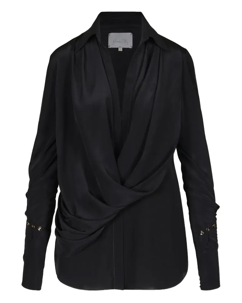 Johanna Ortiz Drapierte Iconic Bluse - Schwarz Schwarz