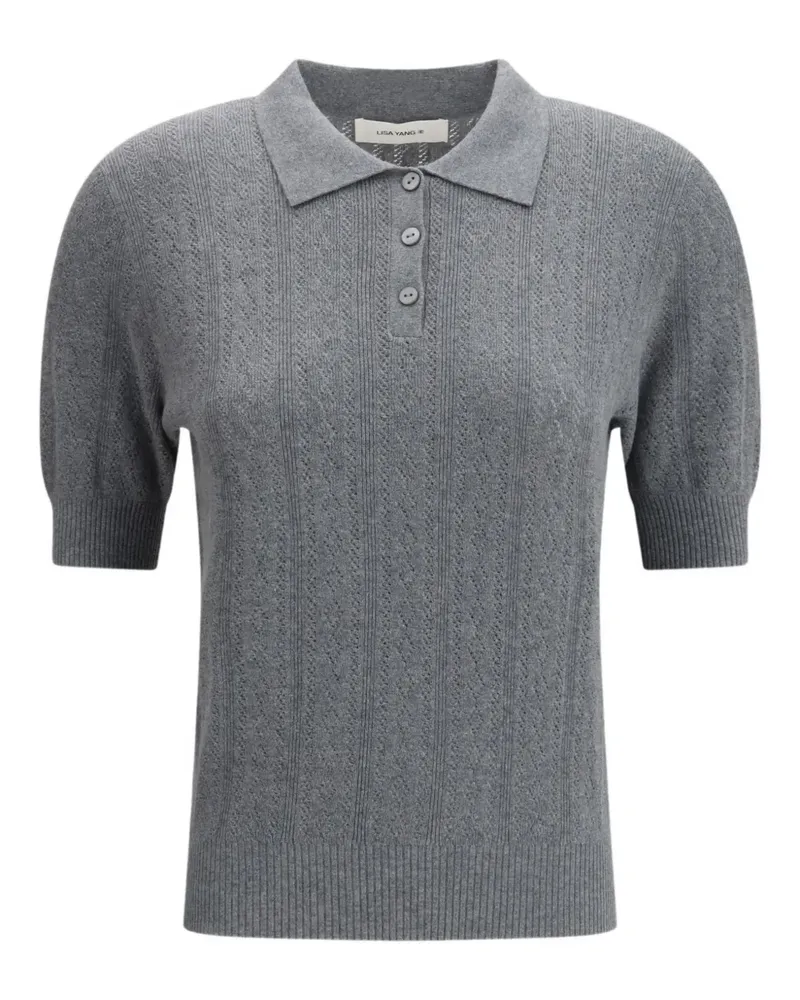 Lisa Yang puff-sleeve buttoned polo top - Grau Grau