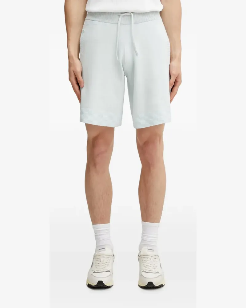 Filling Pieces Resort checkerboard-knit drawstring shorts - Blau Blau