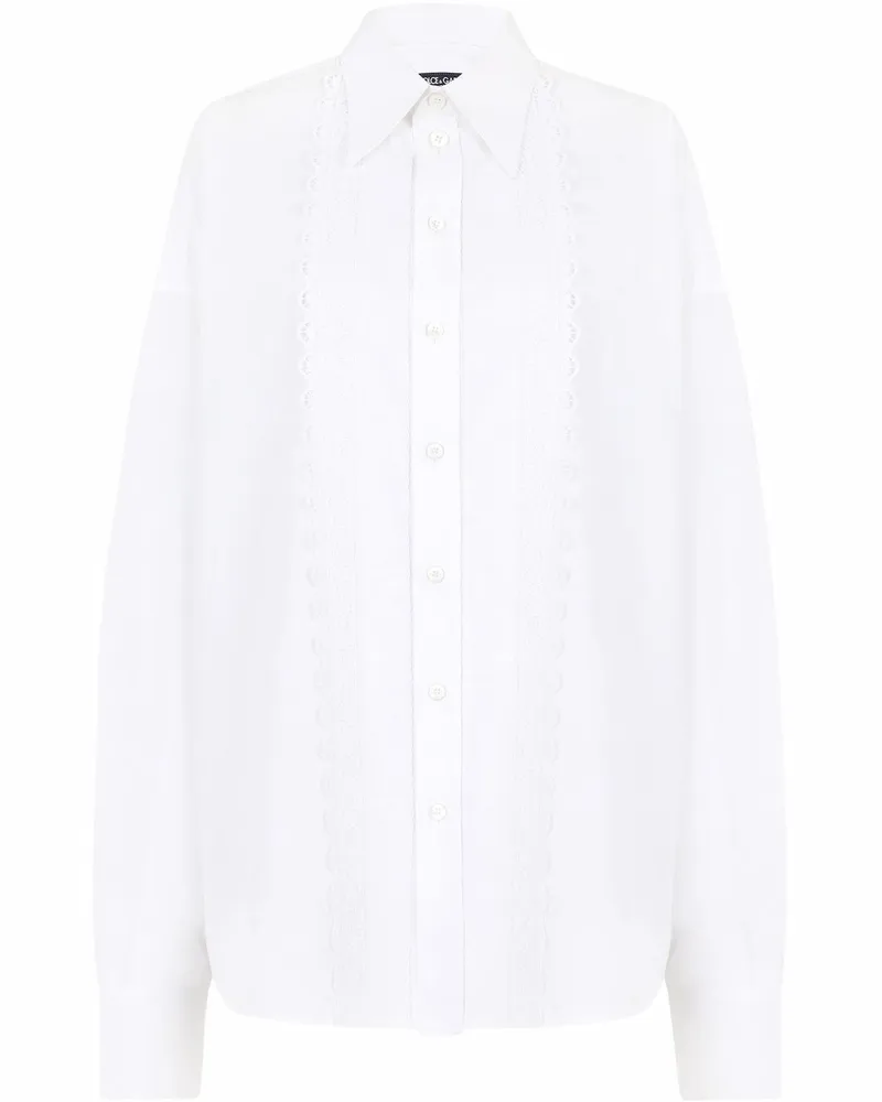Dolce & Gabbana Hemd mit Stickerei - Weiß Weiß