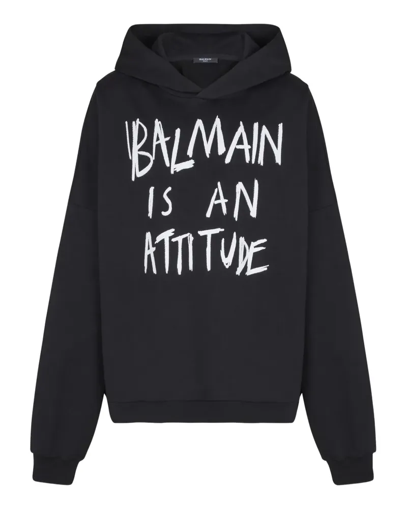 Balmain Langärmeliger Hoodie - Schwarz Schwarz