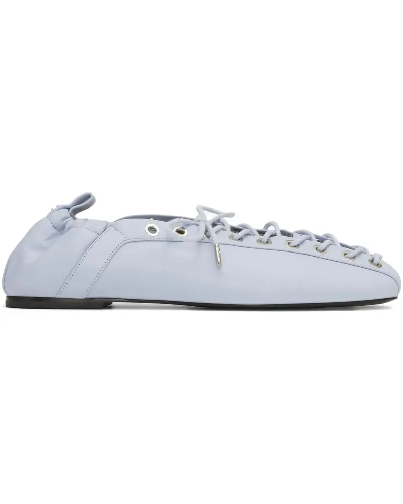 Ganni Ballerinas mit Schnürung - Blau Blau