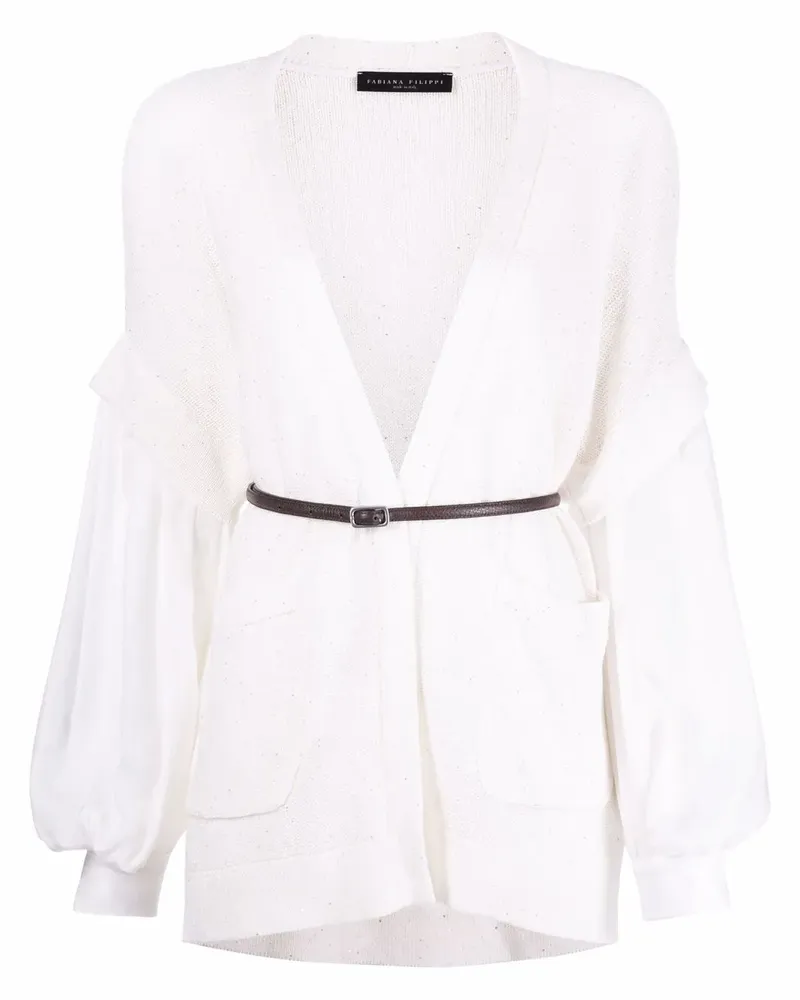 Fabiana Filippi Cardigan mit Pailletten - Weiß Weiß