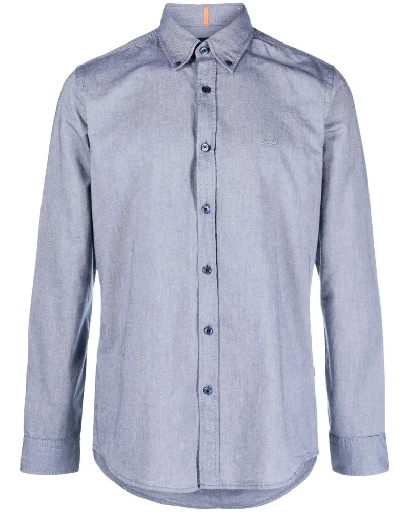 HUGO BOSS Hemd mit Logo-Stickerei - Grau Grau