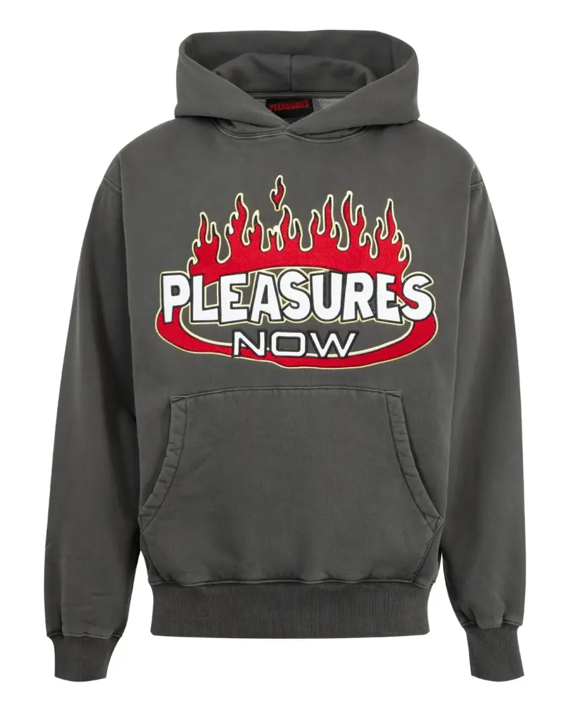 PLEASURES Hoodie mit Flammen-Print - Schwarz Schwarz