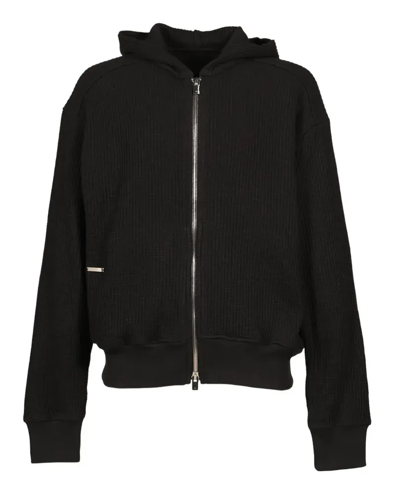 Heliot Emil Risset waffle-knit hoodie - Schwarz Schwarz