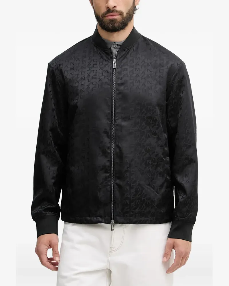 Armani Exchange logo-jacquard bomber jacket - Schwarz Schwarz