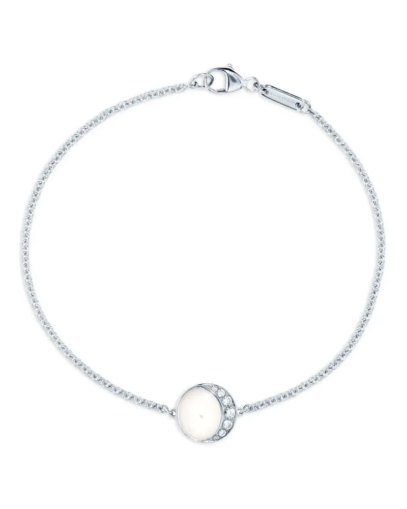 David Morris 18kt Fortuna Weißgoldarmband mit Diamant - Silber Silber