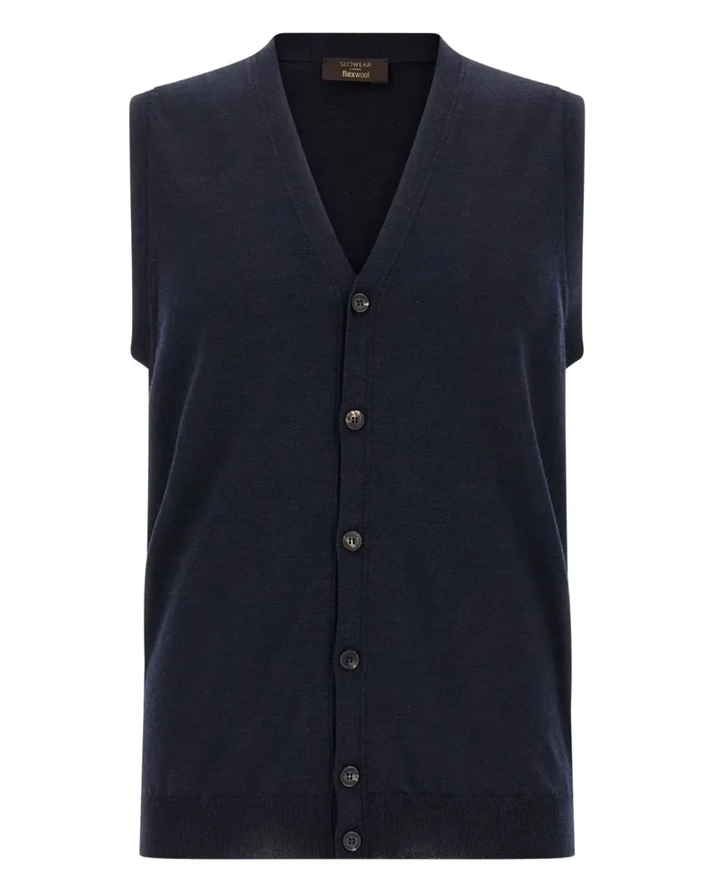 Zanone Strickweste mit V-Ausschnitt - Blau Blau