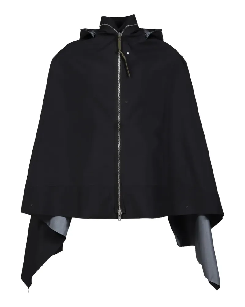 ACRONYM hooded zip-up cape - Schwarz Schwarz