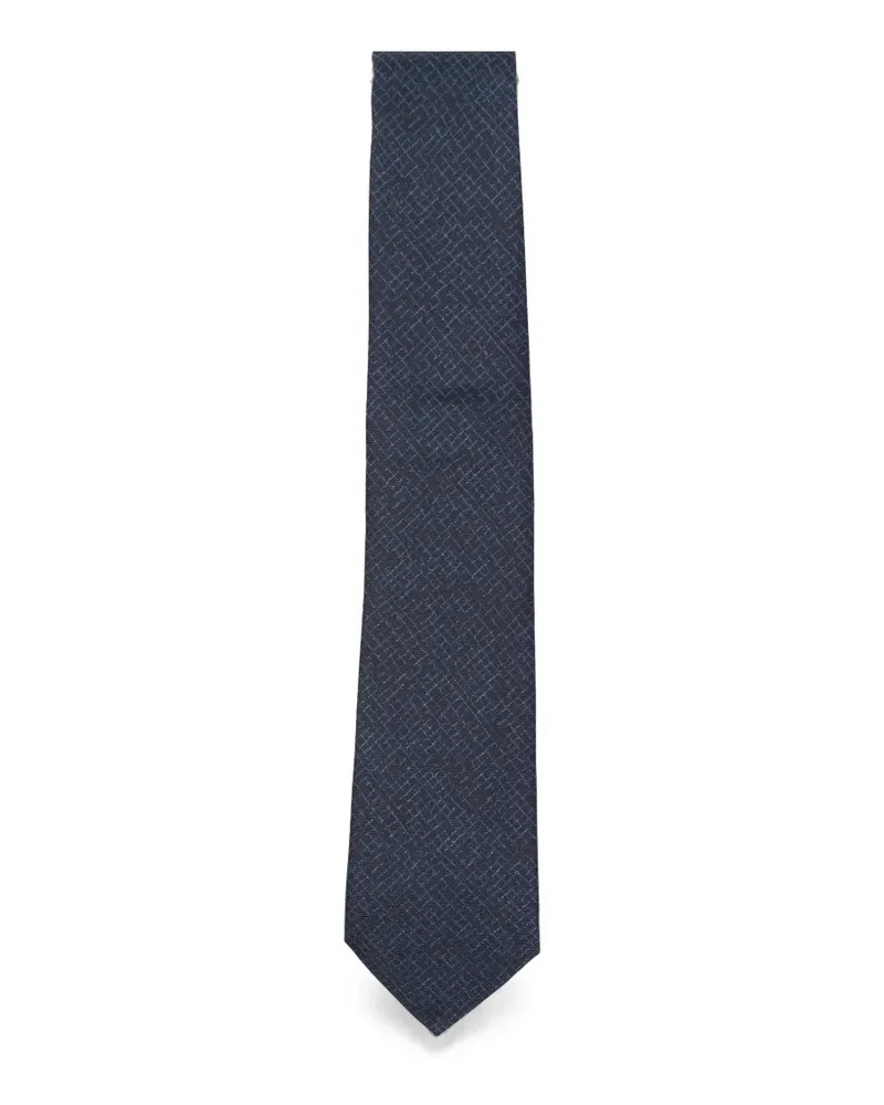 Canali Geometrisch gemusterte Seidenkrawatte - Blau Blau