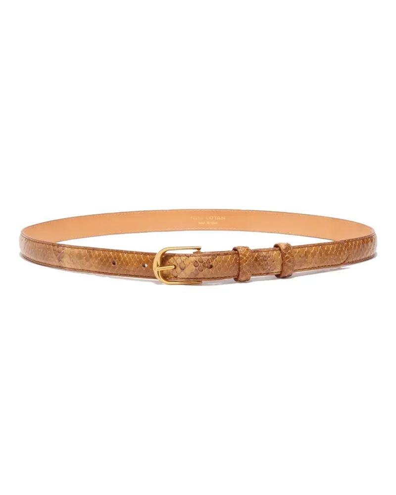 Nili Lotan snakeskin buckle belt - Nude Nude
