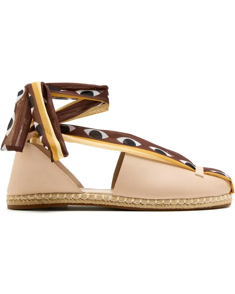 FARM Rio Flache Espadrilles mit Augen-Print - Rosa Rosa