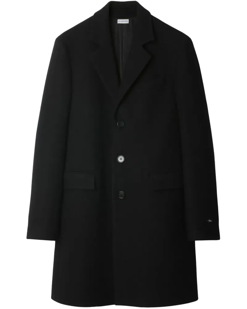 Burberry Einreihiger Mantel - Schwarz Schwarz