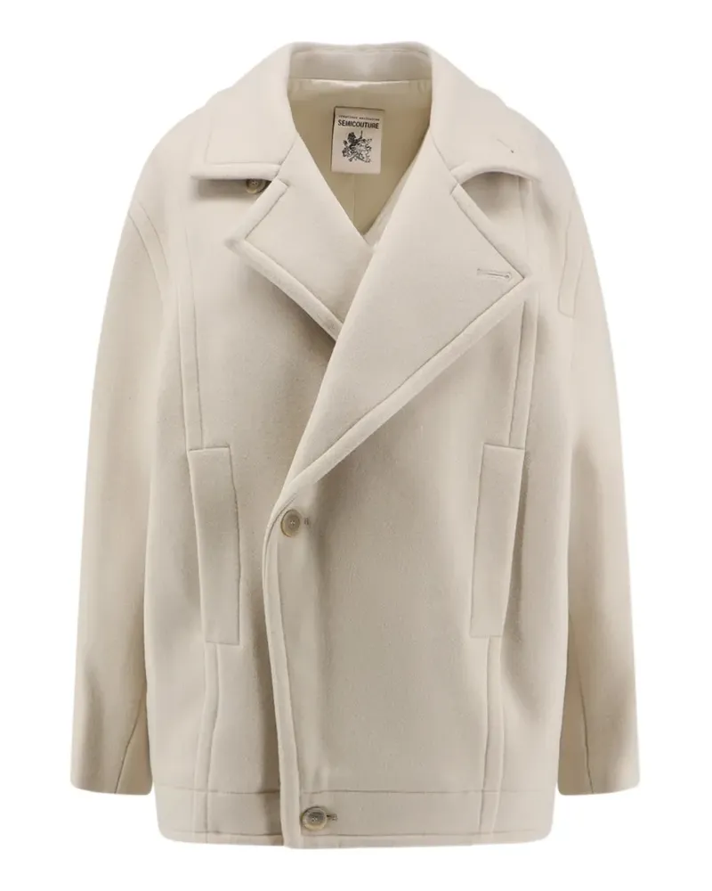 Semicouture notched-lapel coat - Nude Nude