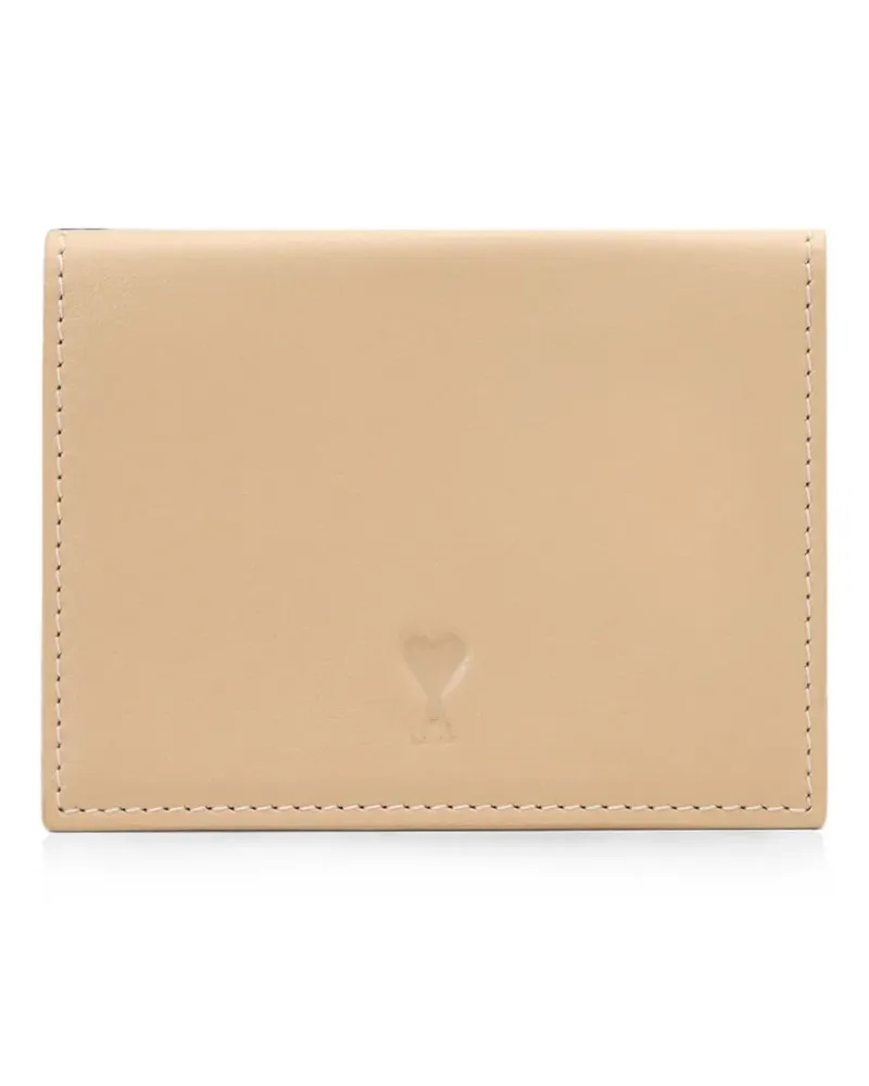 AMI Paris cowhide-leather tri-fold wallet with Ami de Coeur - Nude Nude