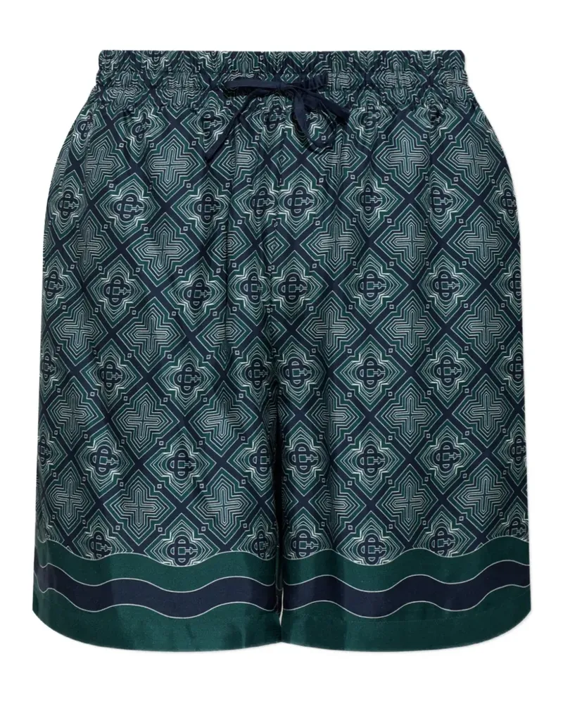 Casablanca Paris Radiating Seidenshorts mit Monogramm - Blau Blau
