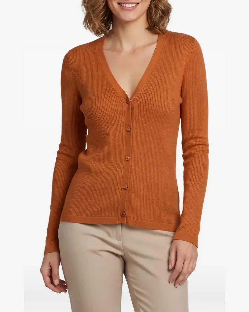 Max Mara Cardigan mit V-Ausschnitt - Orange Orange