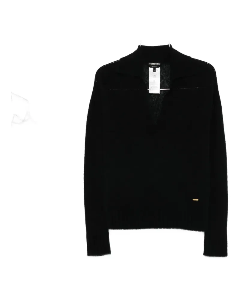 Tom Ford Pullover mit Poloshirtkragen - Schwarz Schwarz