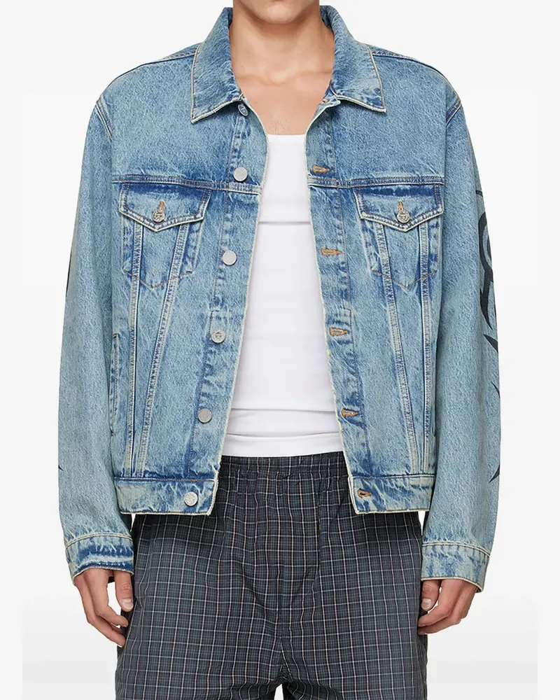 VETEMENTS Graffiti Tribal Jeansjacke - Blau Blau