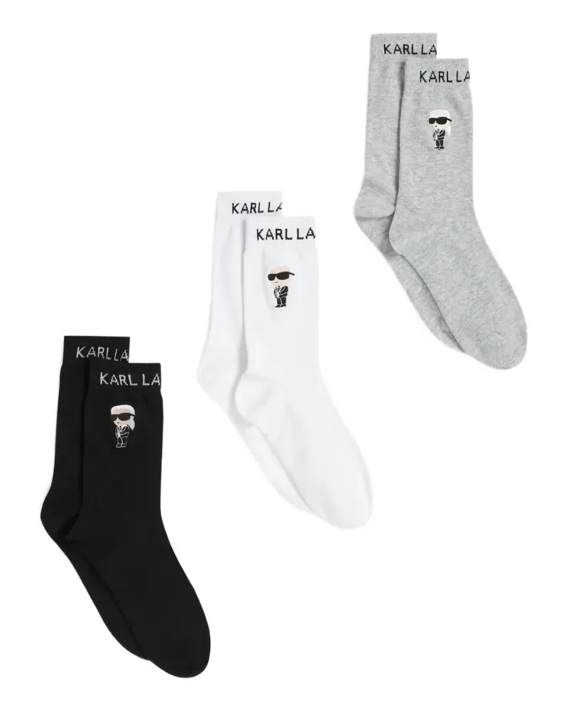 Karl Lagerfeld K/Ikon logo-jacquard socks set (set of three) - Schwarz Schwarz