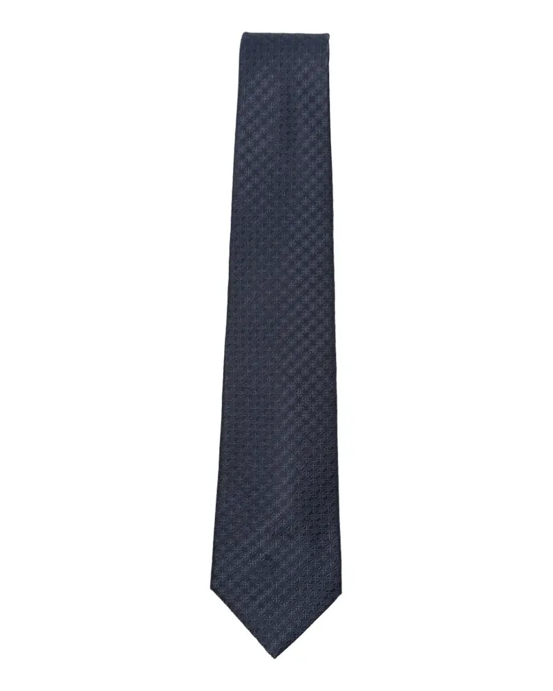 Kiton geometric-jacquard tie - Blau Blau