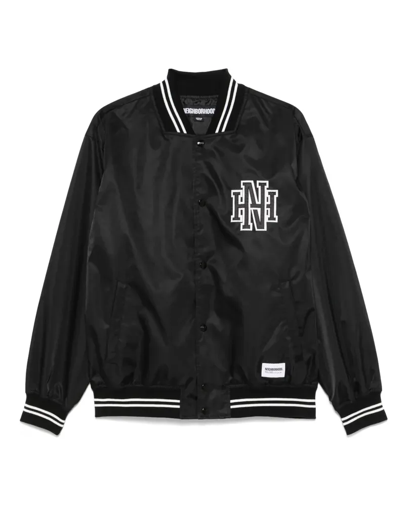 Neighborhood Baseballjacke mit Logo-Patch - Schwarz Schwarz