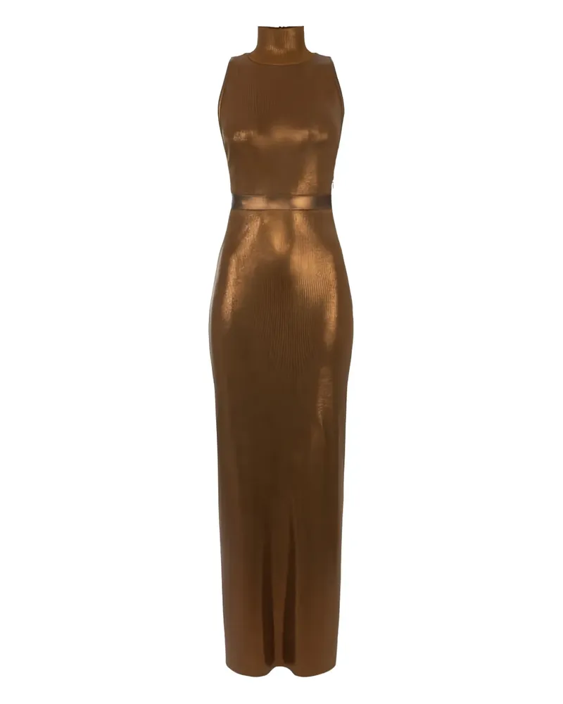 Elisabetta Franchi Maxikleid mit Neckholder - Braun Braun