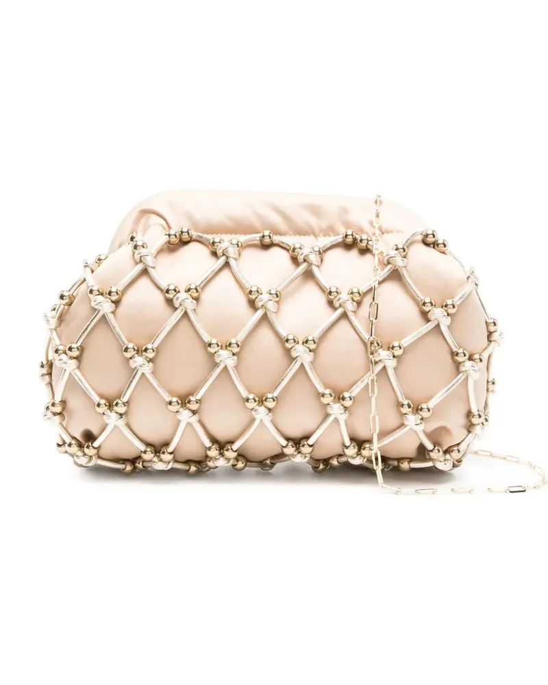 Rosantica Satin-Clutch mit Perlen - Nude Nude