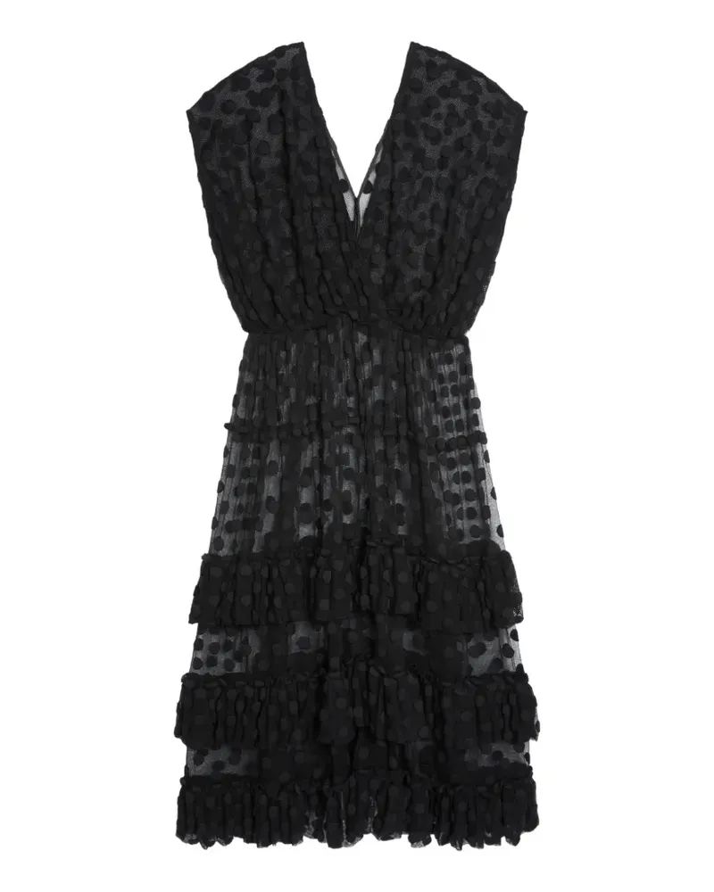 Dries van Noten Kleid mit Rüschen - Schwarz Schwarz