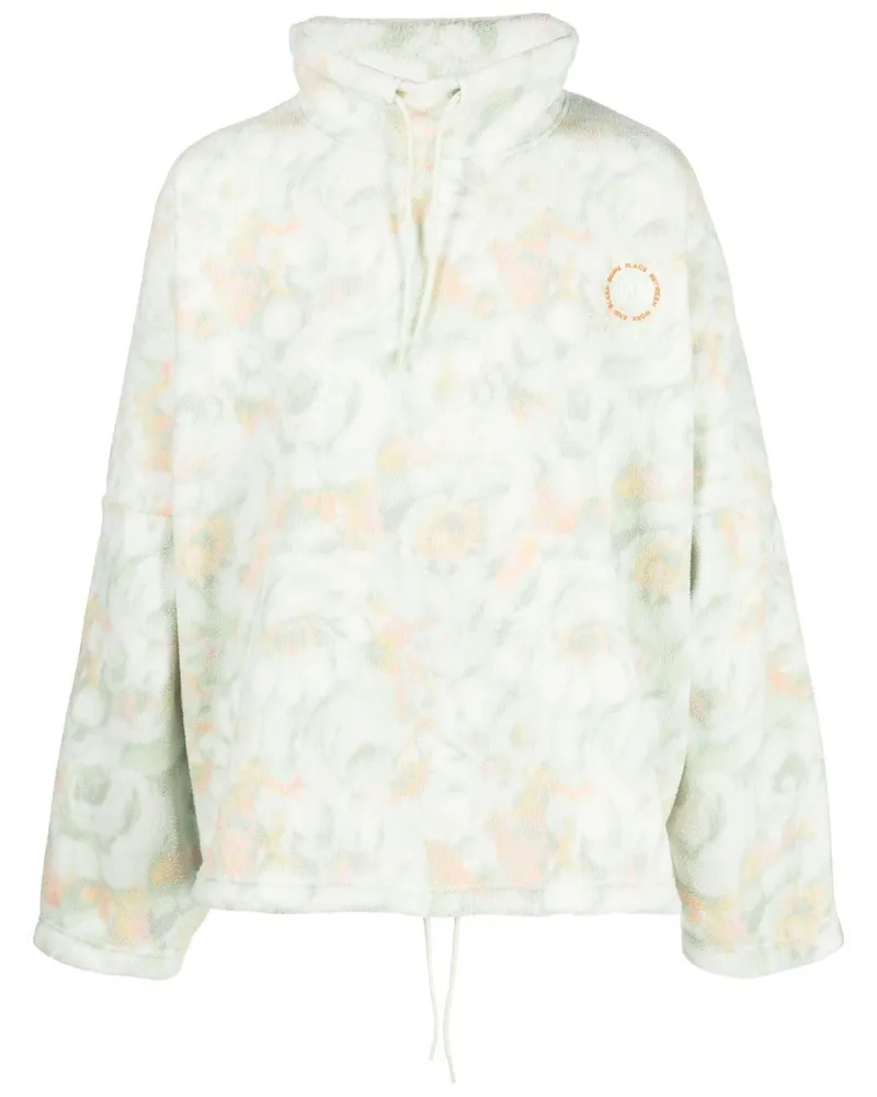 Martine Rose Fleecepullover mit Blumen-Print Grün