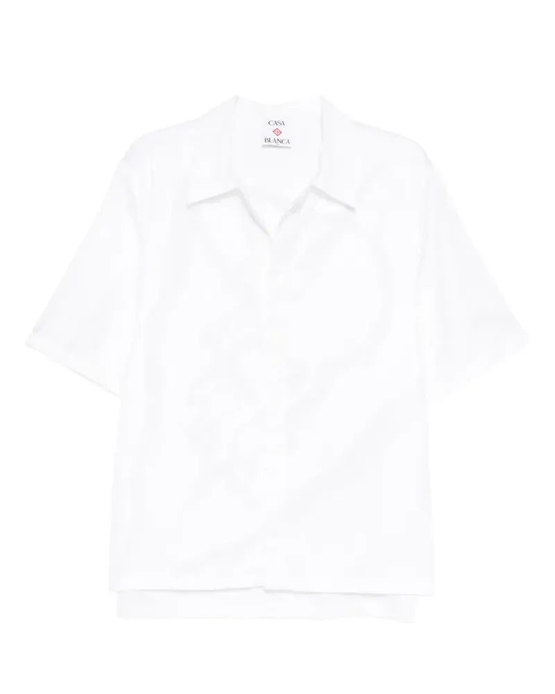 Casablanca Paris fil coupé short-sleeve shirt - Weiß Weiß