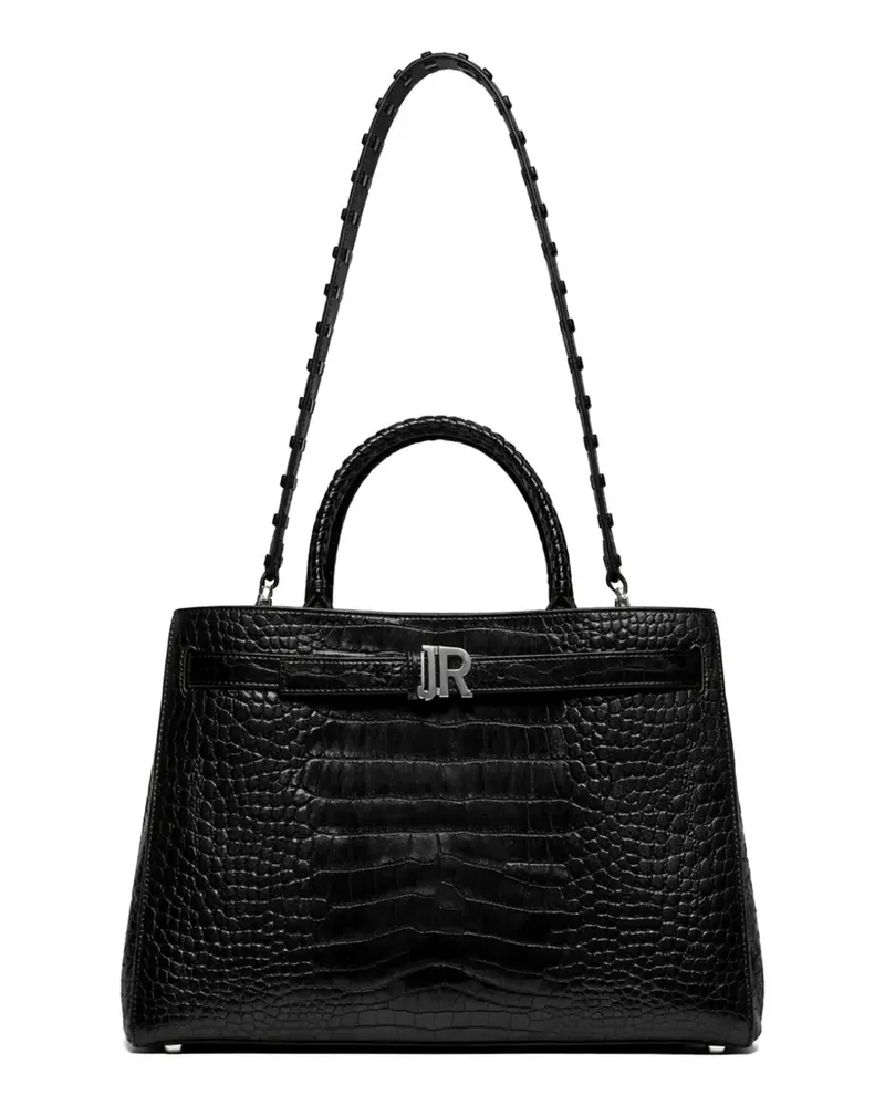 John Richmond Tote Bag mit Kroko-Optik - Schwarz Schwarz