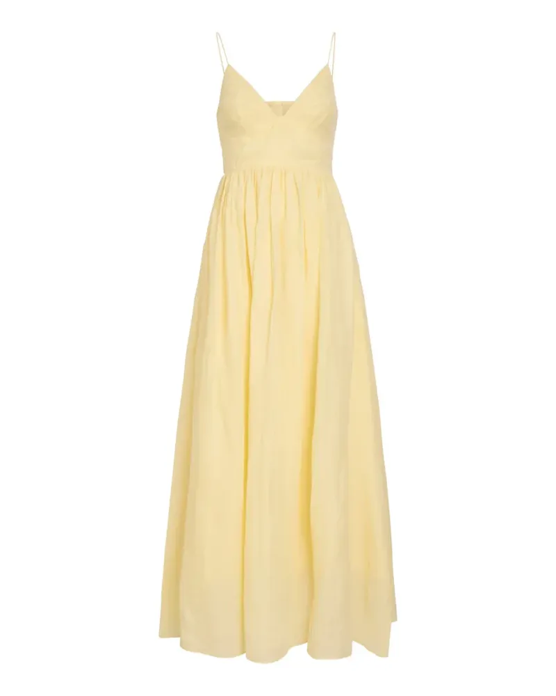 Aje. Gerafftes Kleid mit Spaghettiträgern - Gelb Gelb