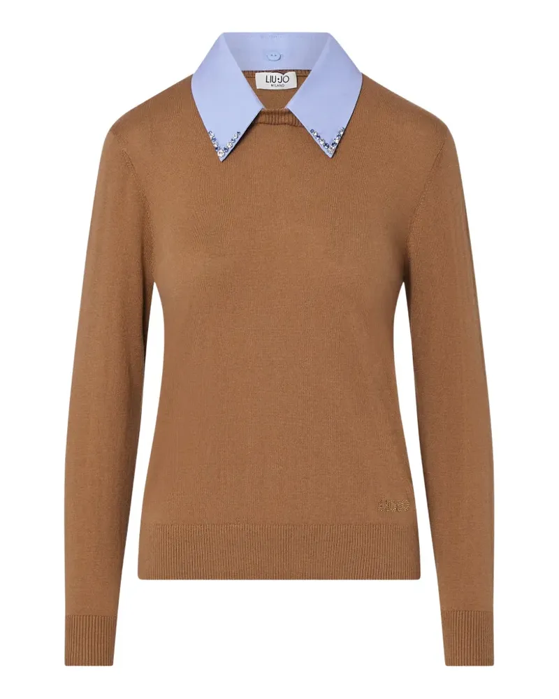 Liu Jo Pullover mit Popeline-Detail - Nude Nude