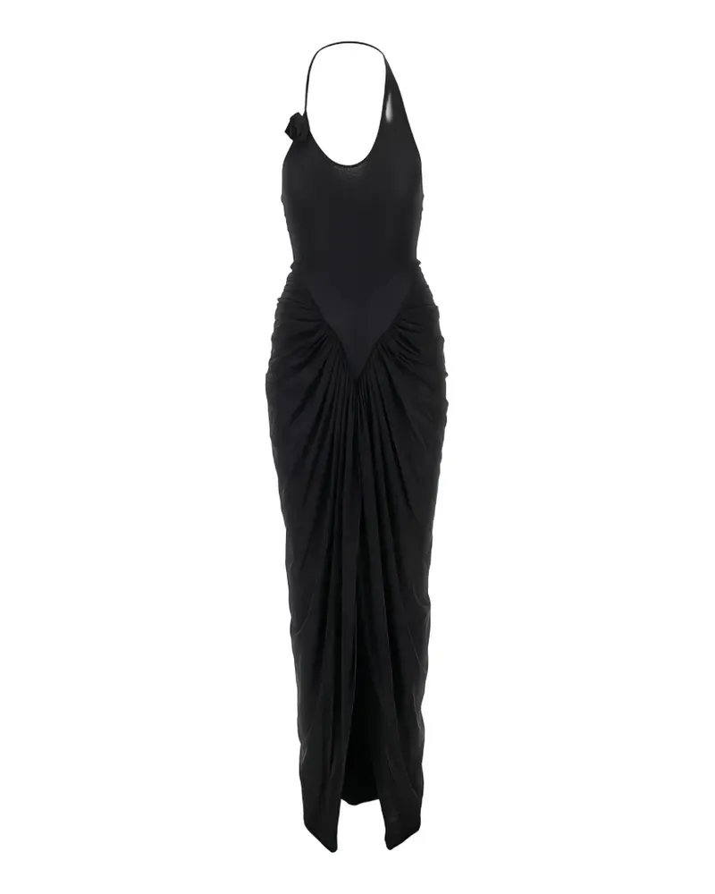 Maygel Coronel draped maxi dress - Schwarz Schwarz