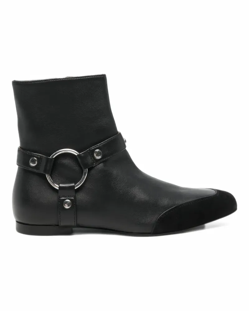 Patrizia Pepe My Skin ring-detail ankle boots - Schwarz Schwarz