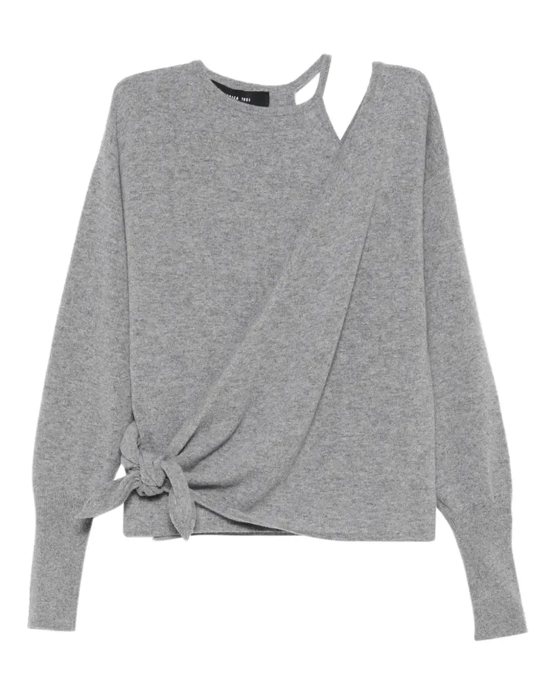 Federica Tosi Geknoteter Pullover mit Seitenschliff - Grau Grau