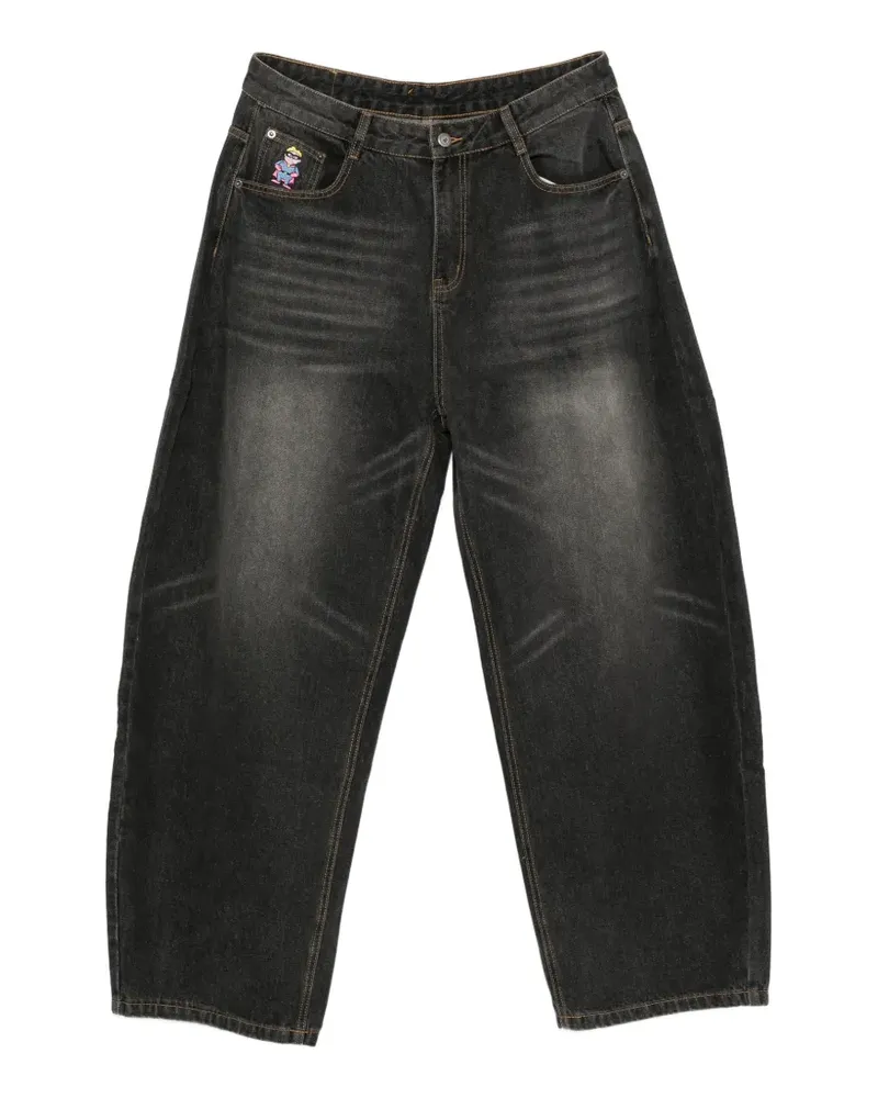 KidSuper Weite Jeans mit grafischem Print - Schwarz Schwarz
